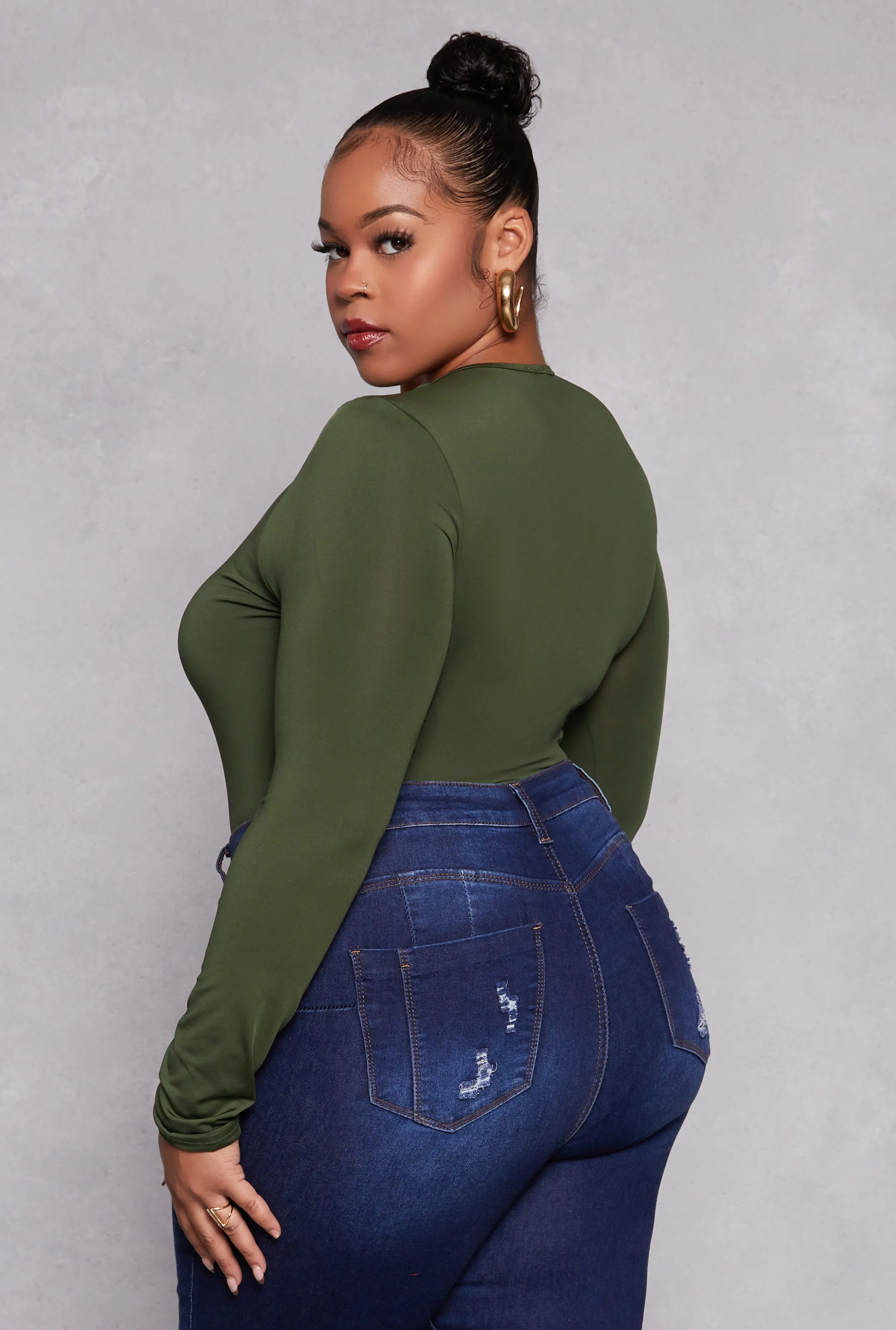 Plus Size Daisy Double Layer Bodysuit sold by Rainbow product image thumbnail 3