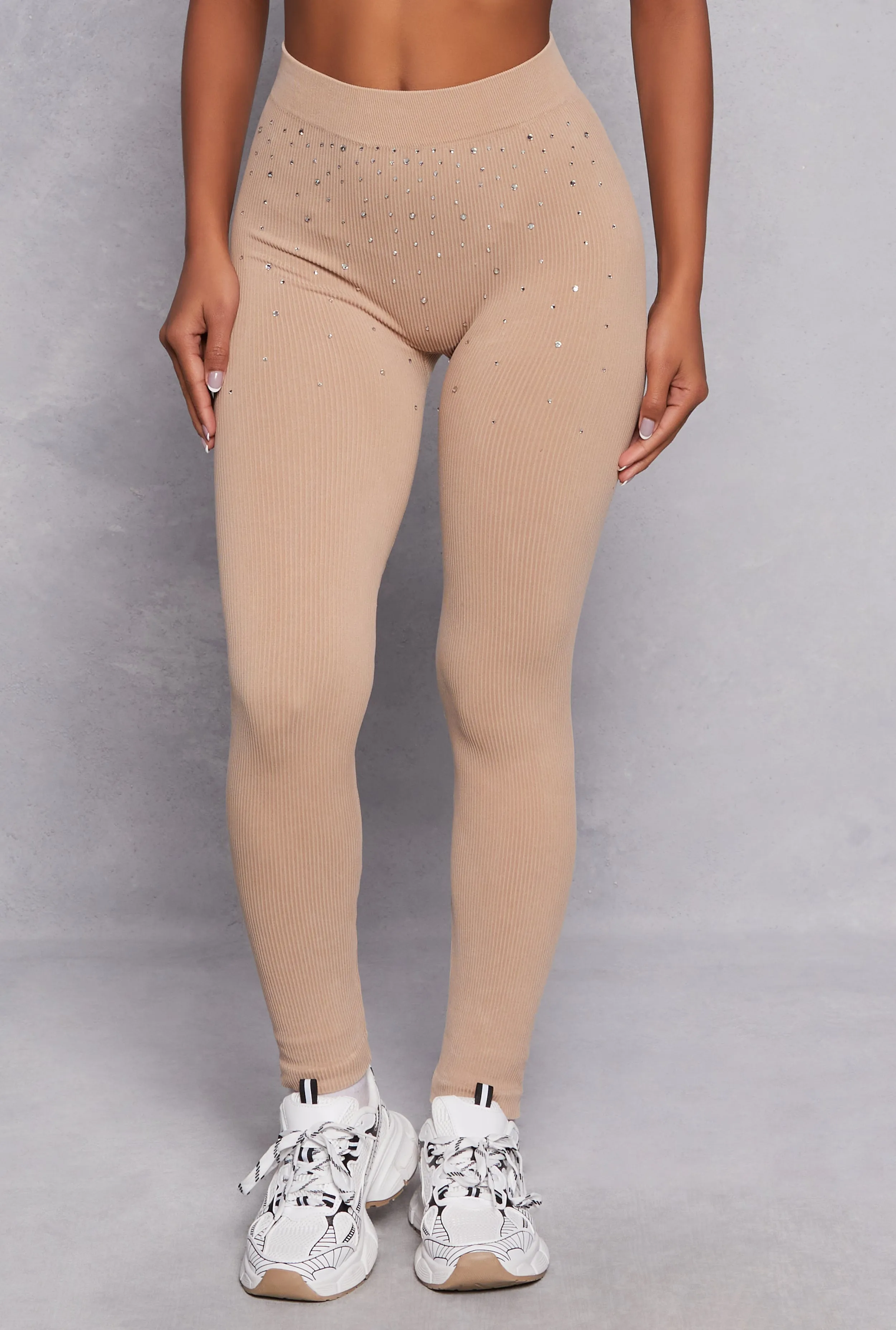 Seamless Rhinestone High Waisted Leggings sold by Rainbow product image thumbnail 2