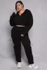 Plus Size Toggle Drawstring Cropped Hoodie sold by Rainbow