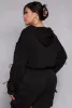 Plus Size Toggle Drawstring Cropped Hoodie sold by Rainbow