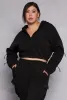 Plus Size Toggle Drawstring Cropped Hoodie sold by Rainbow