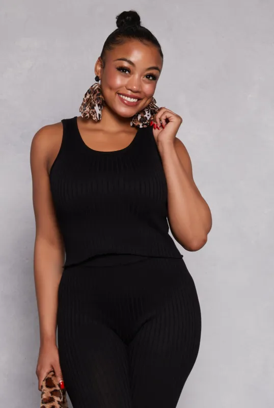Plus Size Daisy Ribbed Knit Tank Top sold by Rainbow