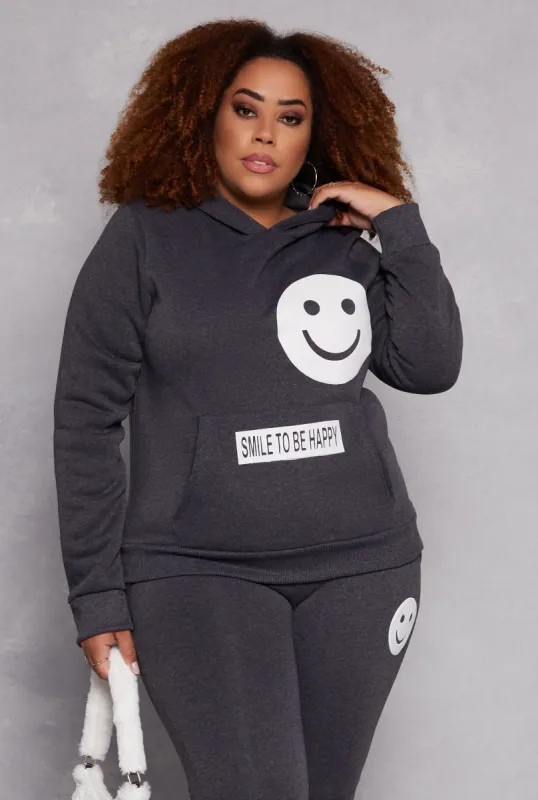 Plus Size Smile To Be Happy Hoodie sold by Rainbow