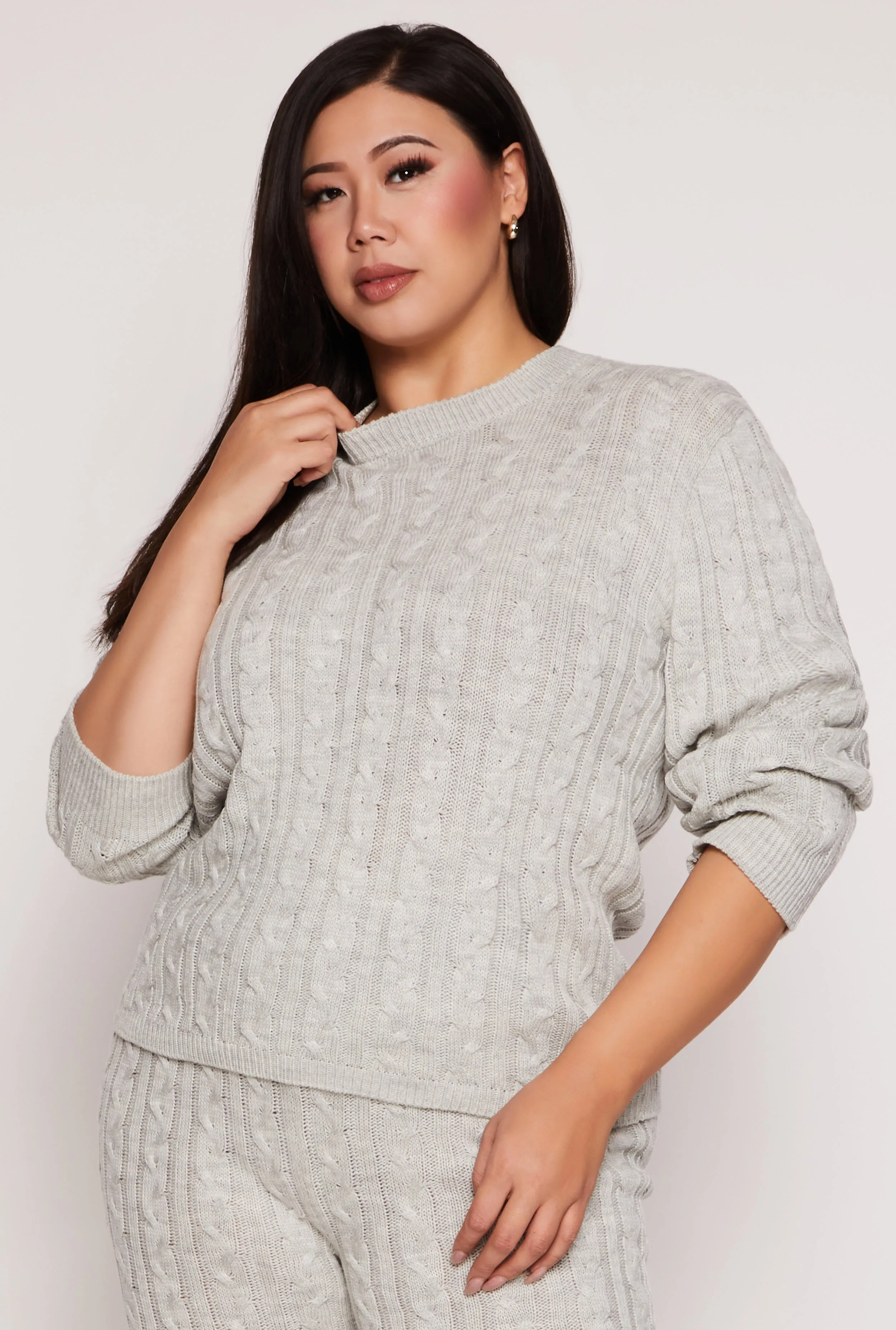 Plus Size Cable Knit Sweater sold by Rainbow