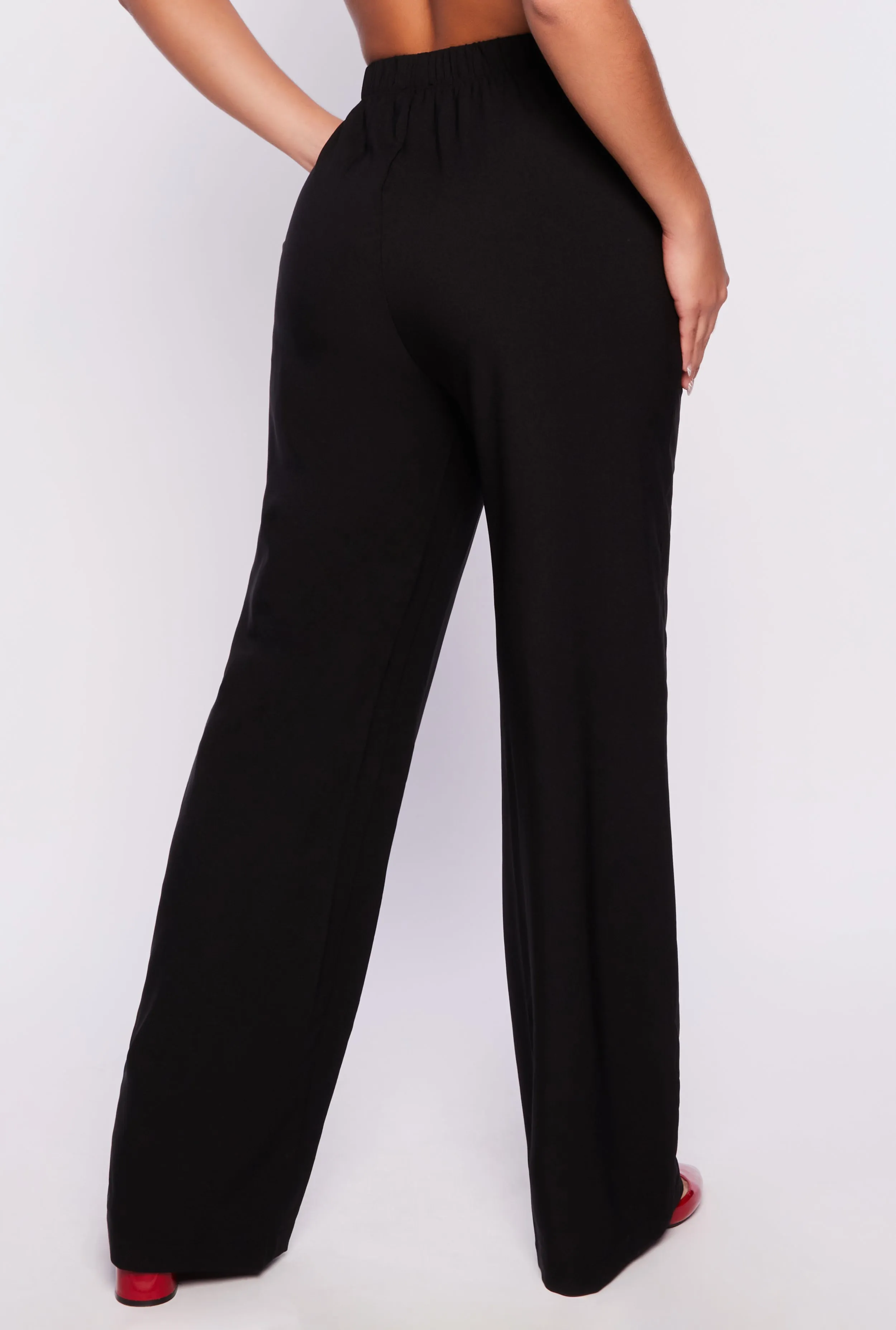 Pleated High Waisted Wide Leg Pants sold by Rainbow product image thumbnail 3