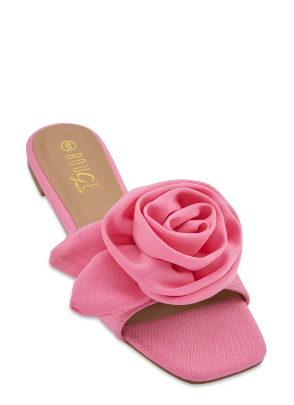 Rose Band Square Toe Slide Sandals sold by Rainbow