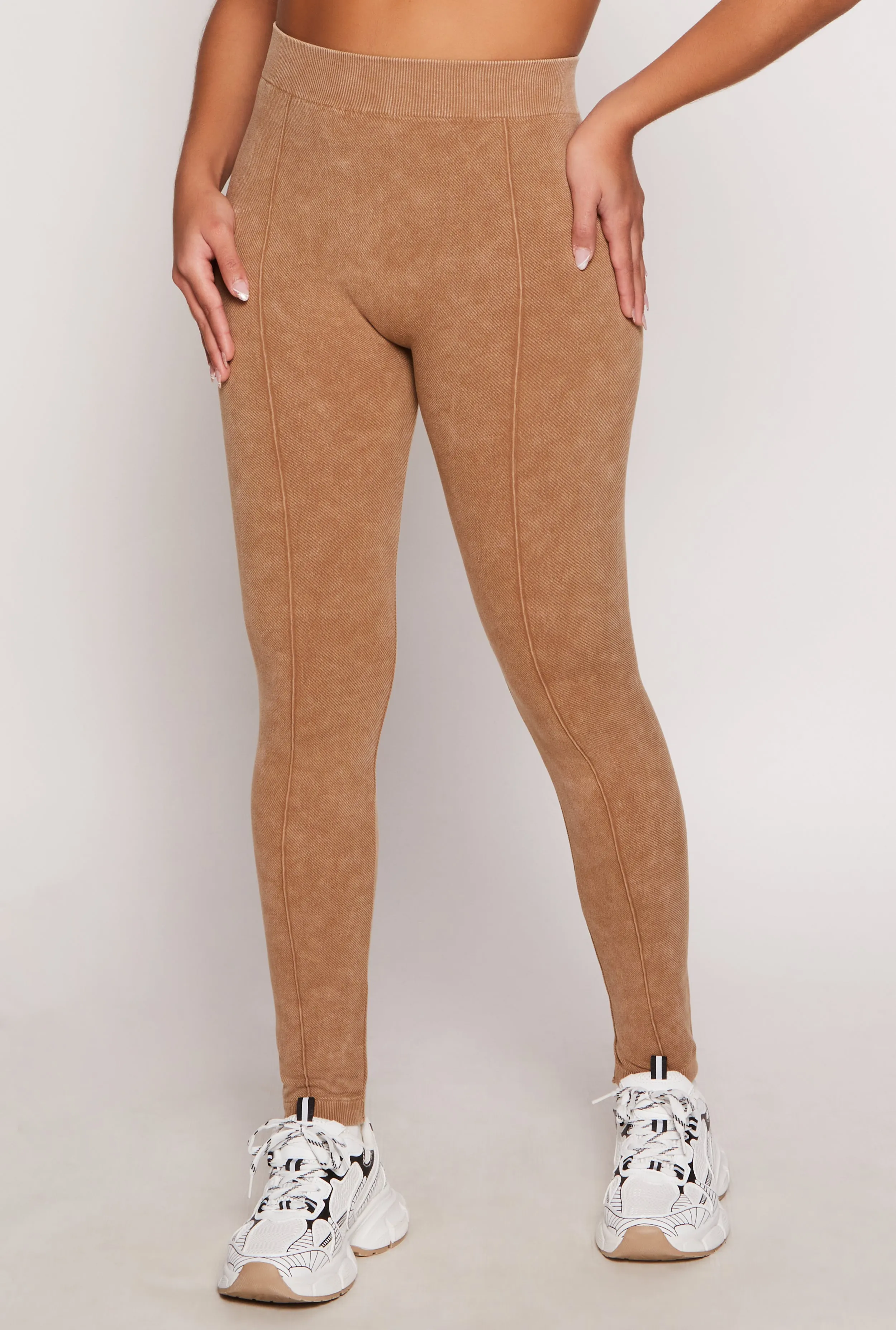 Seamless Ribbed Pintuck High Waist Leggings sold by Rainbow product image thumbnail 2