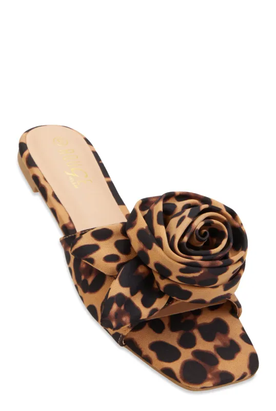 Rose Band Square Toe Slide Sandals sold by Rainbow