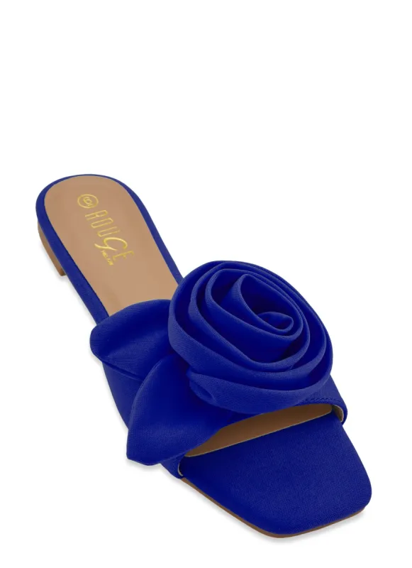 Rose Band Square Toe Slide Sandals sold by Rainbow