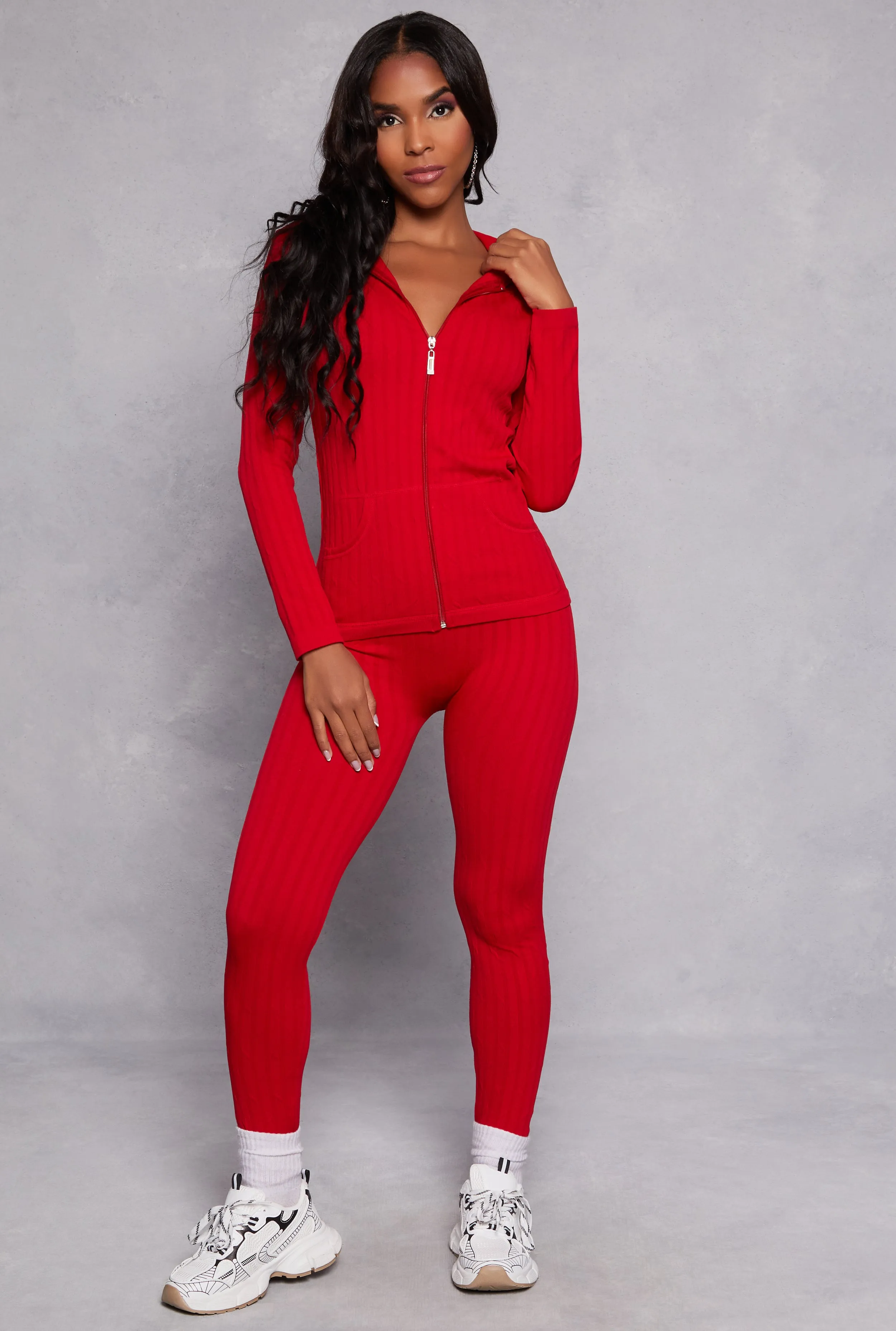 Seamless Shadow Stripe Zip Hooded Top sold by Rainbow product image thumbnail 2