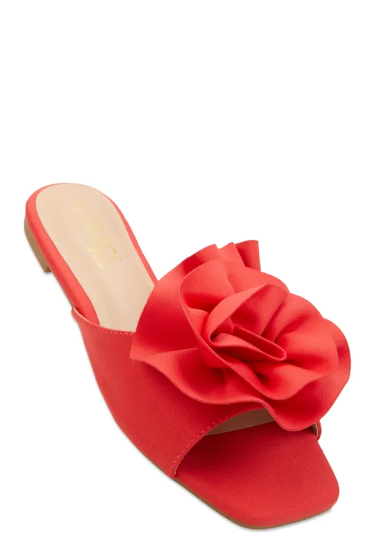 Rose Band Square Toe Slide Sandals sold by Rainbow