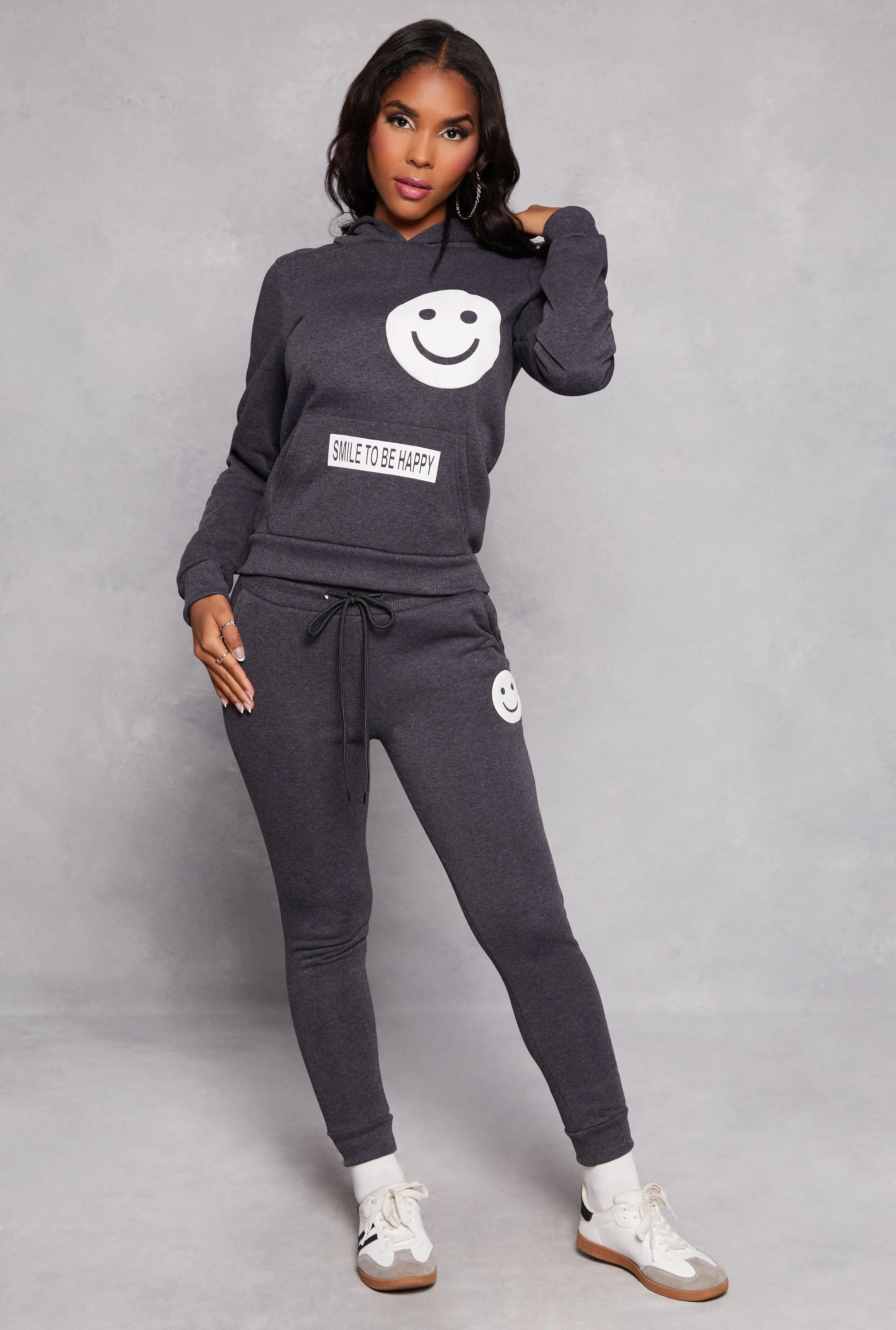 Fleece Smile To Be Happy Pullover Hoodie sold by Rainbow product image thumbnail 2