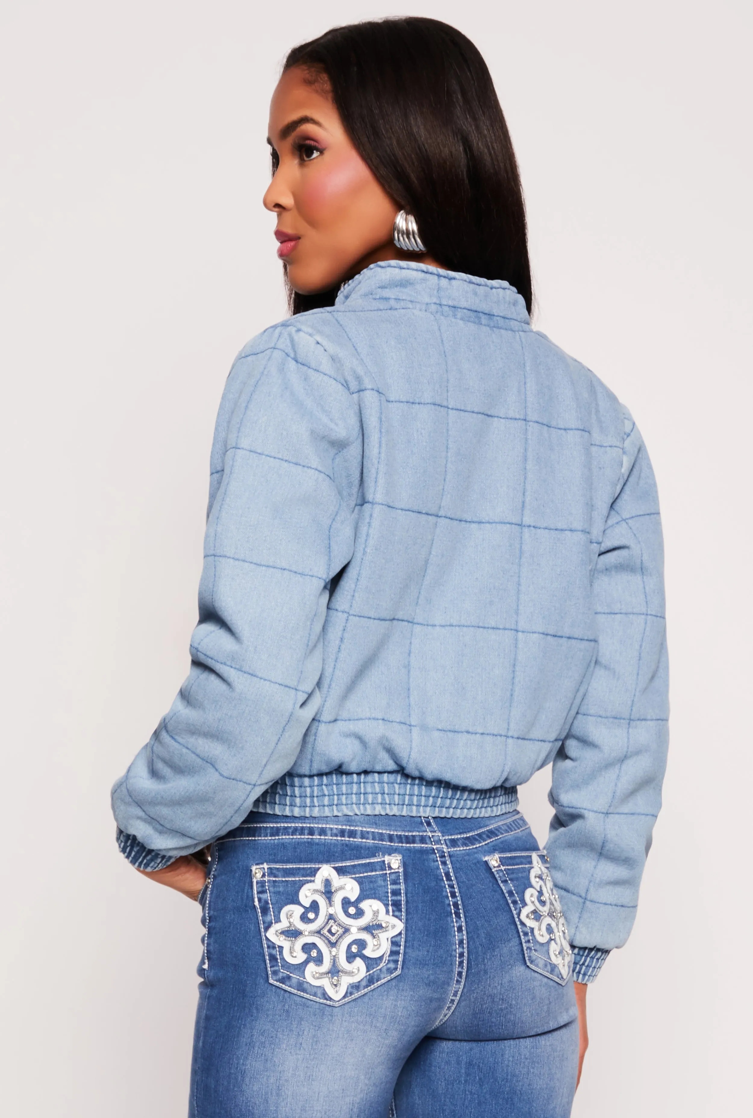 Haute Monde Denim Quilted Jacket sold by Rainbow product image thumbnail 3