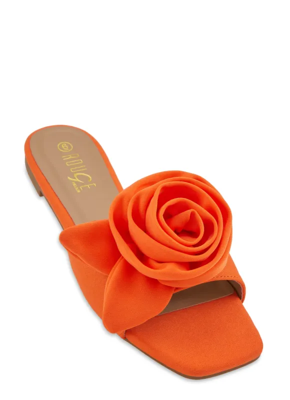 Rose Band Square Toe Slide Sandals sold by Rainbow