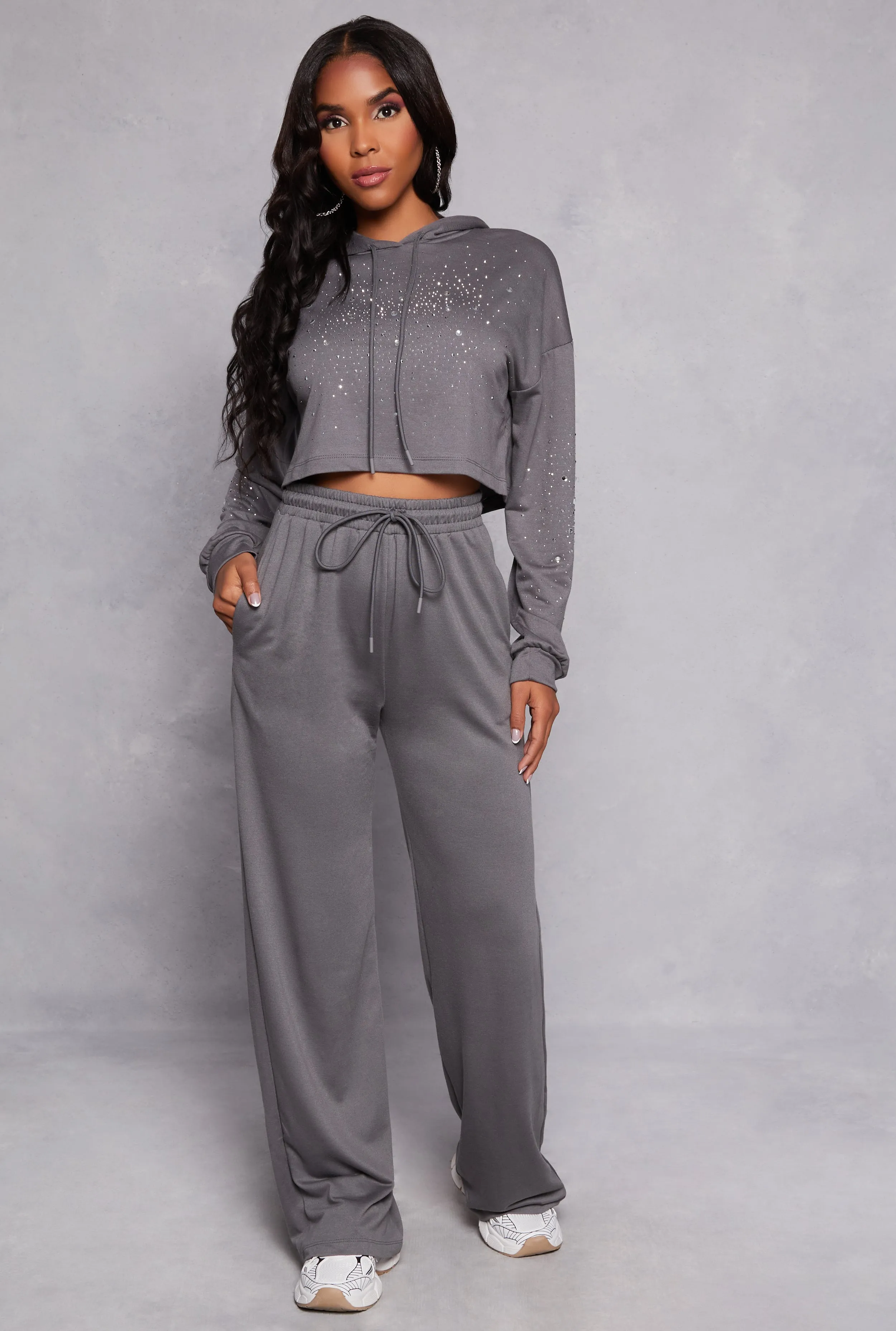 Rhinestone Cropped Hoodie sold by Rainbow product image thumbnail 2