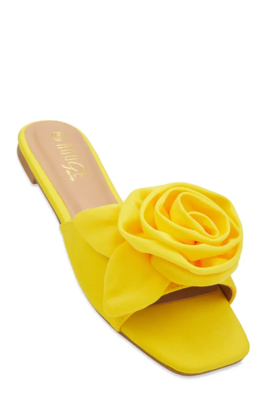 Rose Band Square Toe Slide Sandals sold by Rainbow