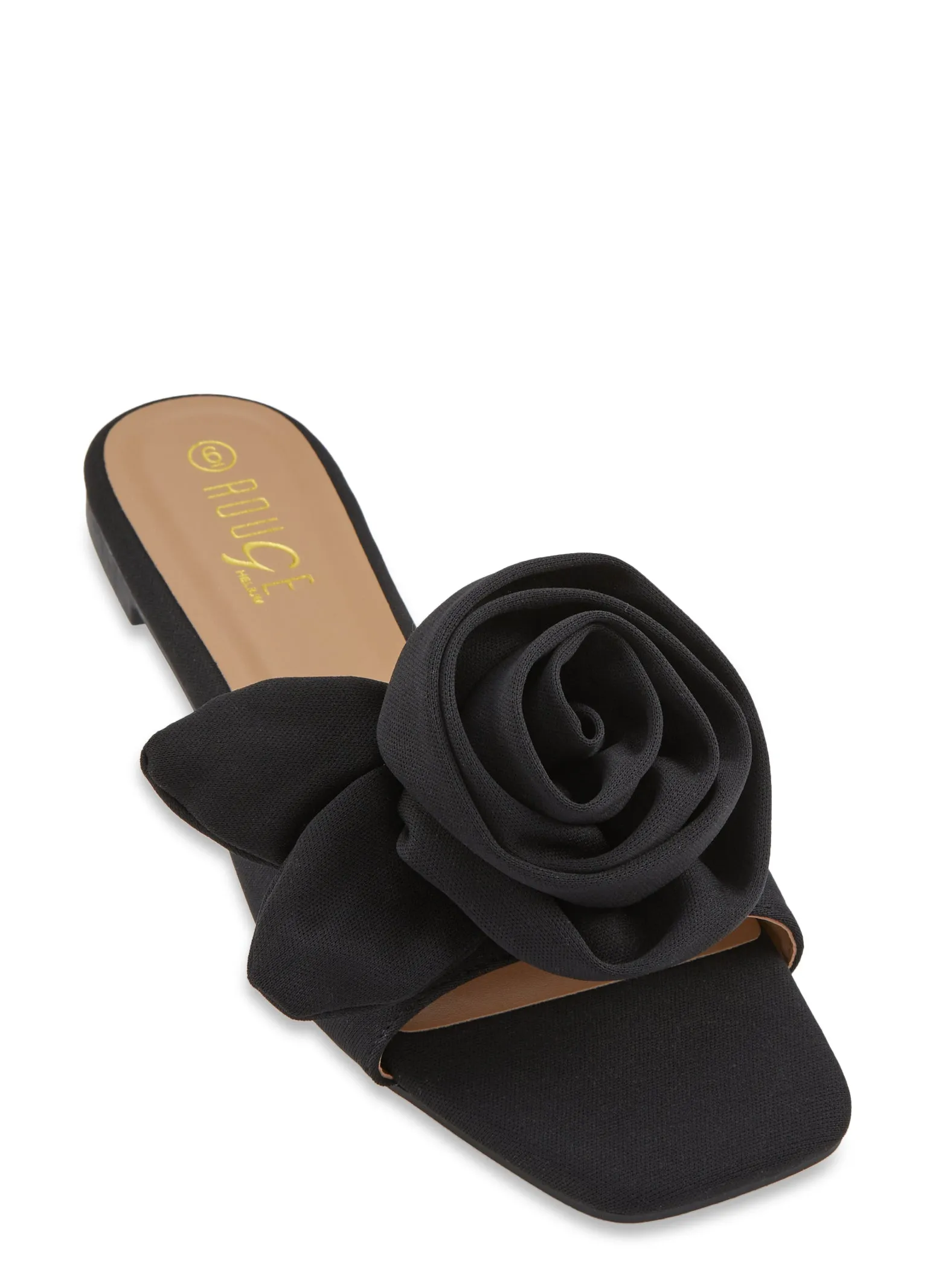 Rose Band Square Toe Slide Sandals sold by Rainbow