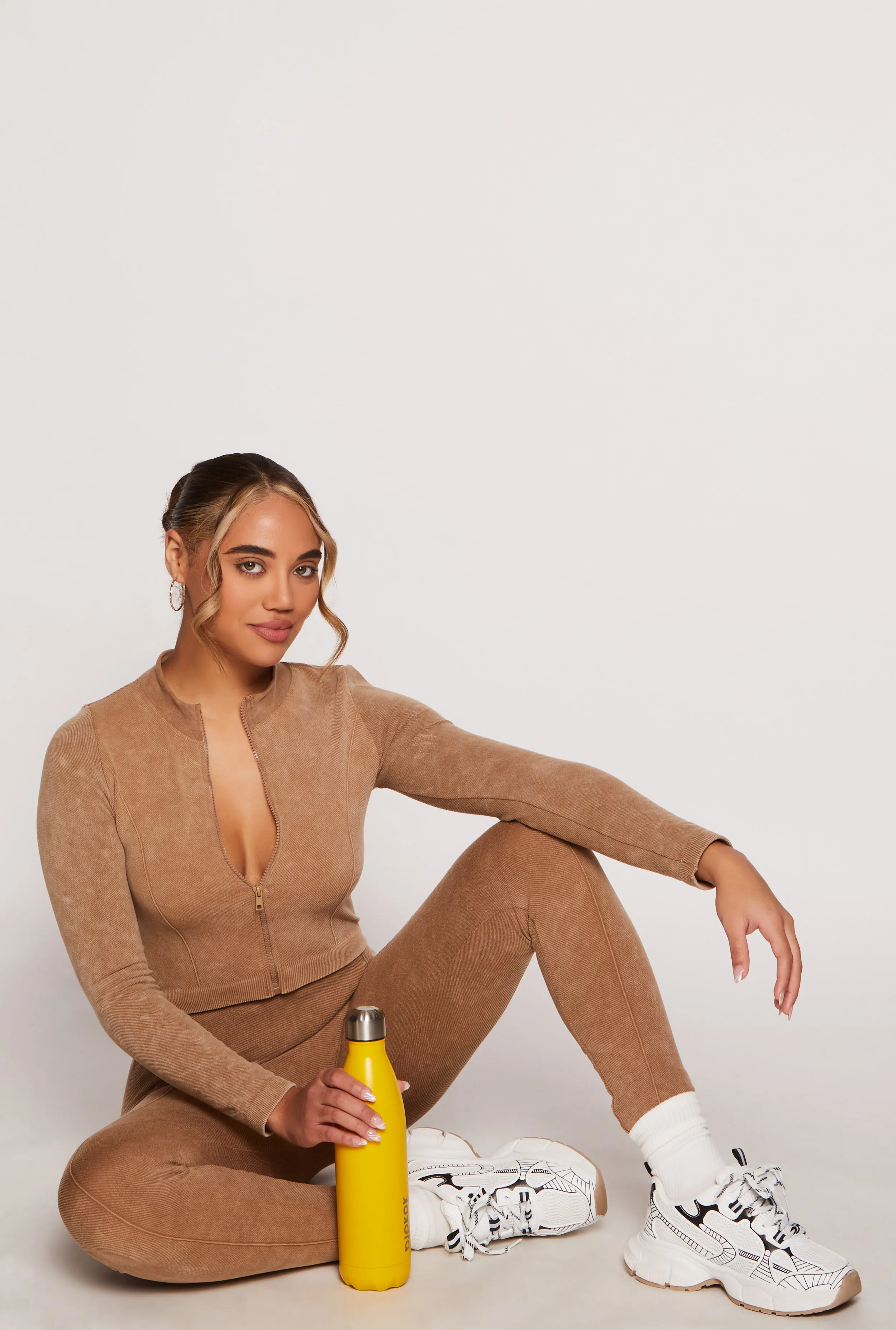 Compression Rib Seamless Zip Front Track Jacket sold by Rainbow