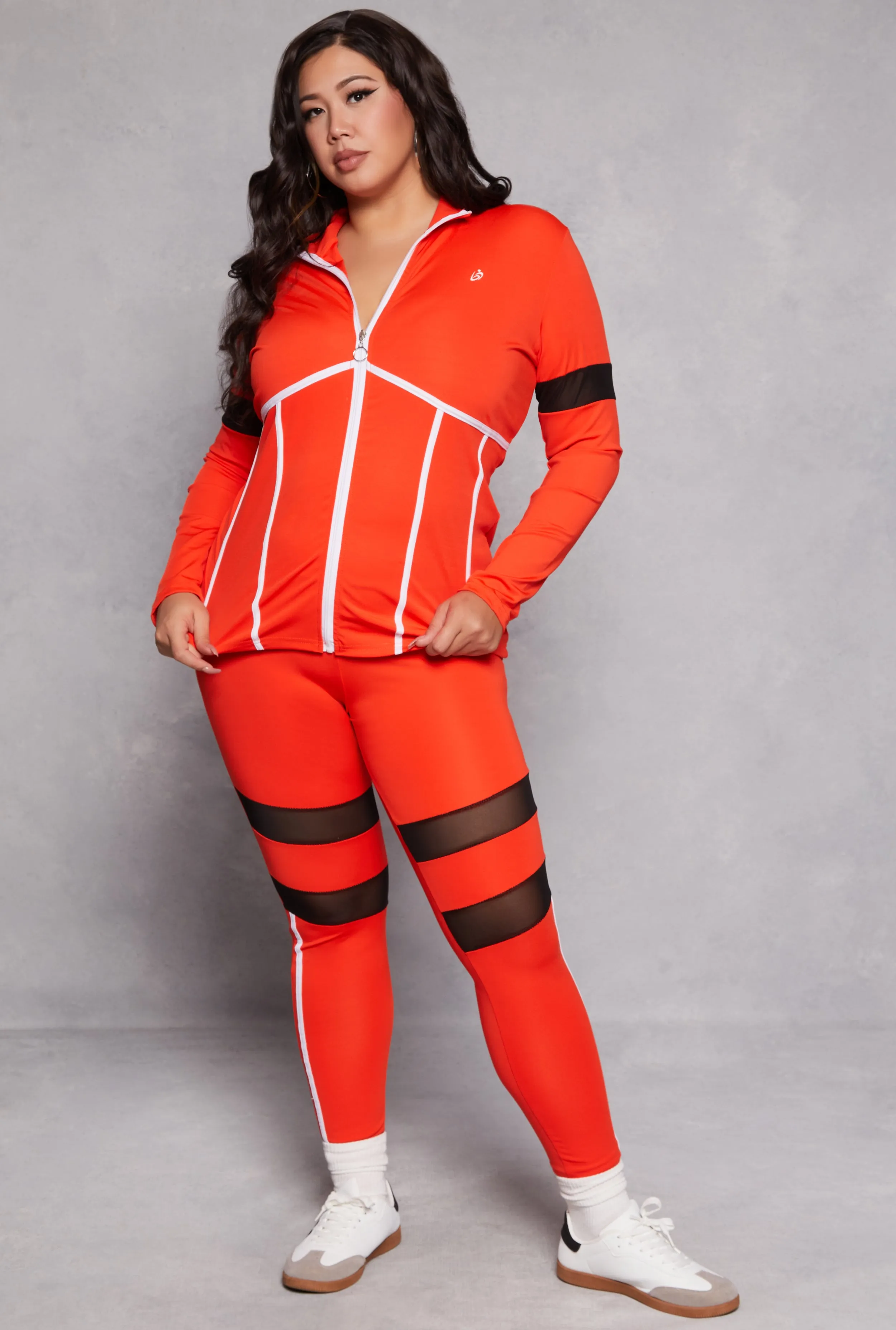 Plus Size Mesh Detail Track Jacket sold by Rainbow product image thumbnail 2