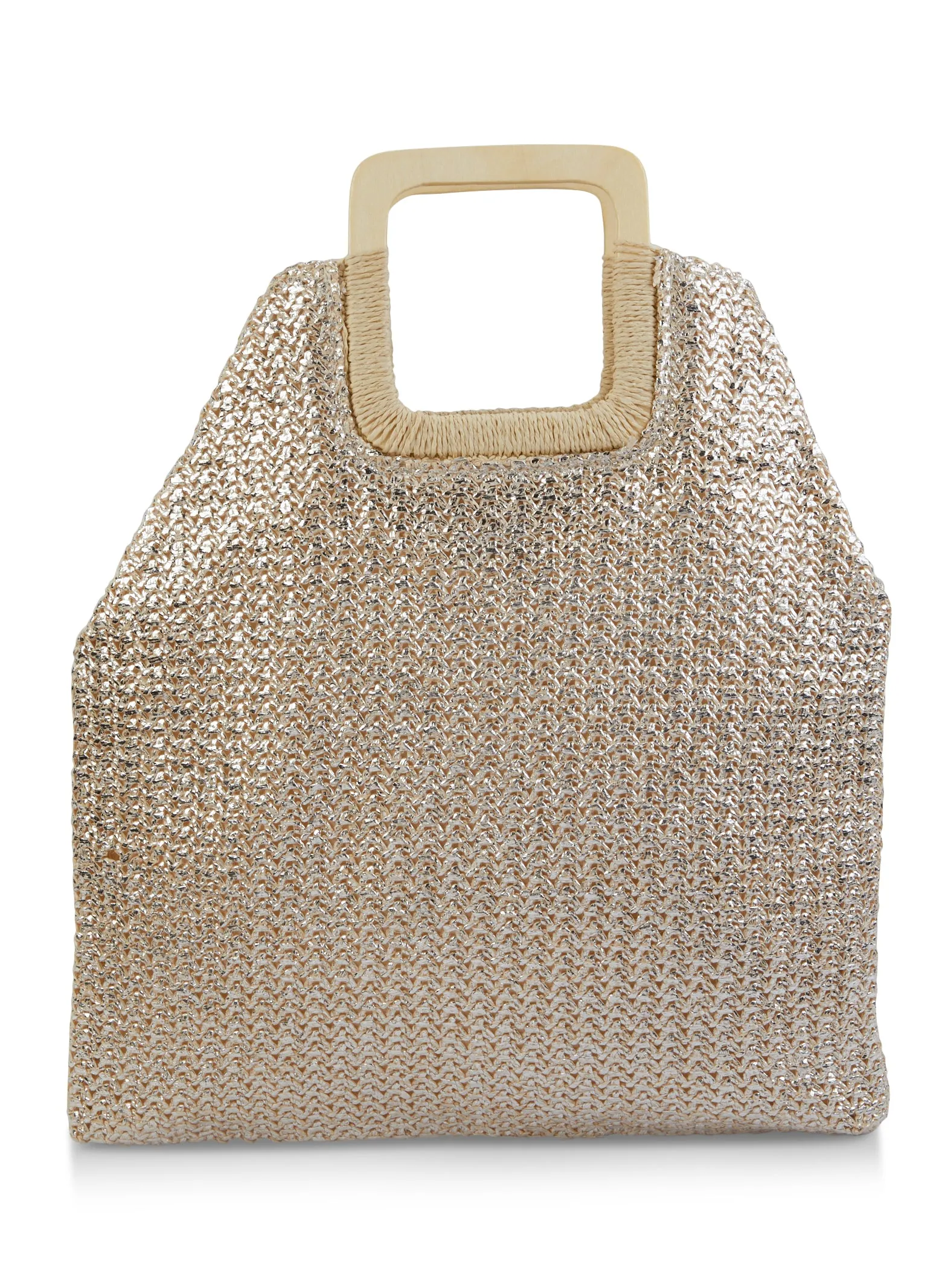 Square Handle Lurex Straw Tote Bag sold by Rainbow product image thumbnail 2