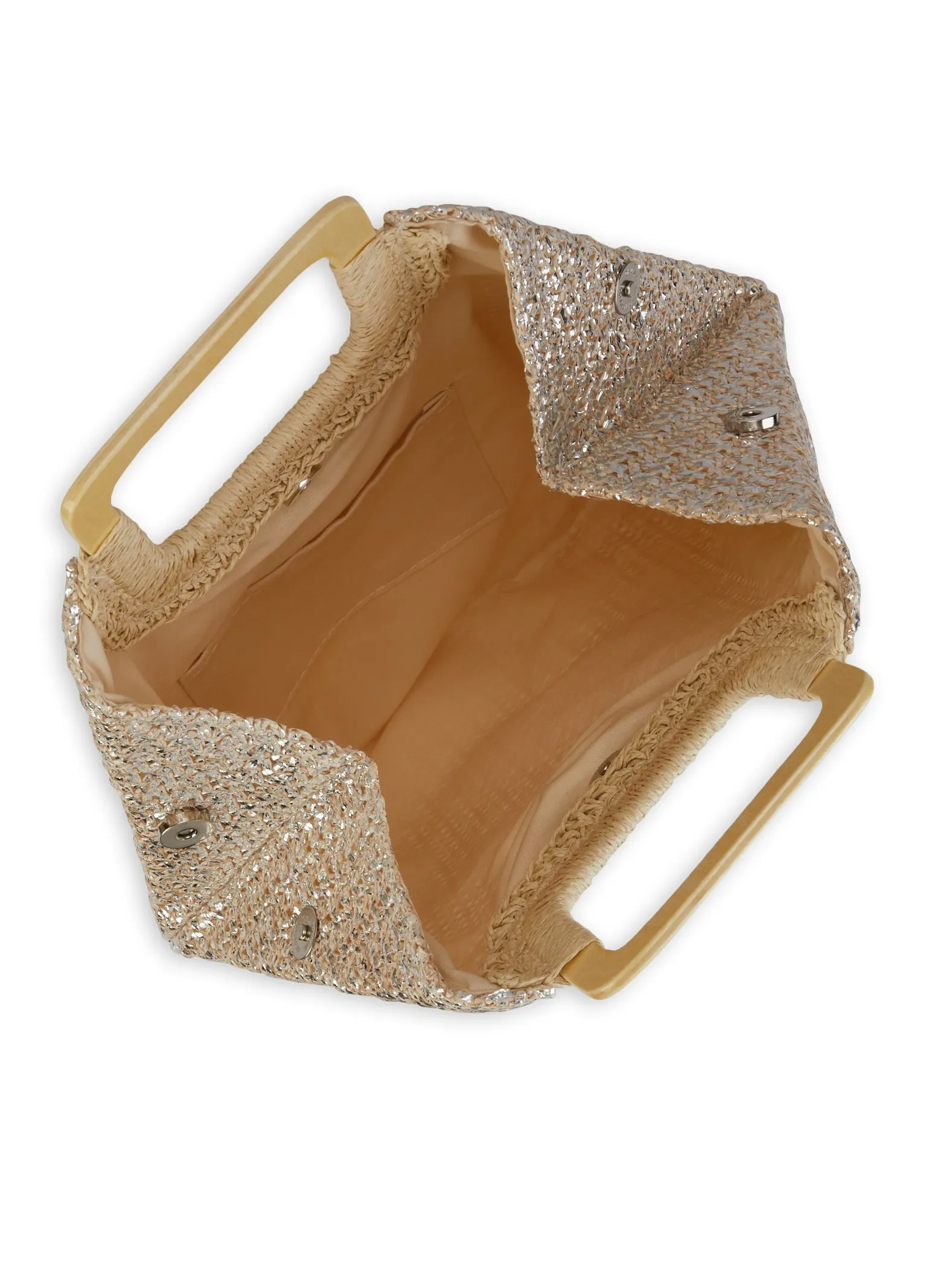 Square Handle Lurex Straw Tote Bag sold by Rainbow product image thumbnail 5