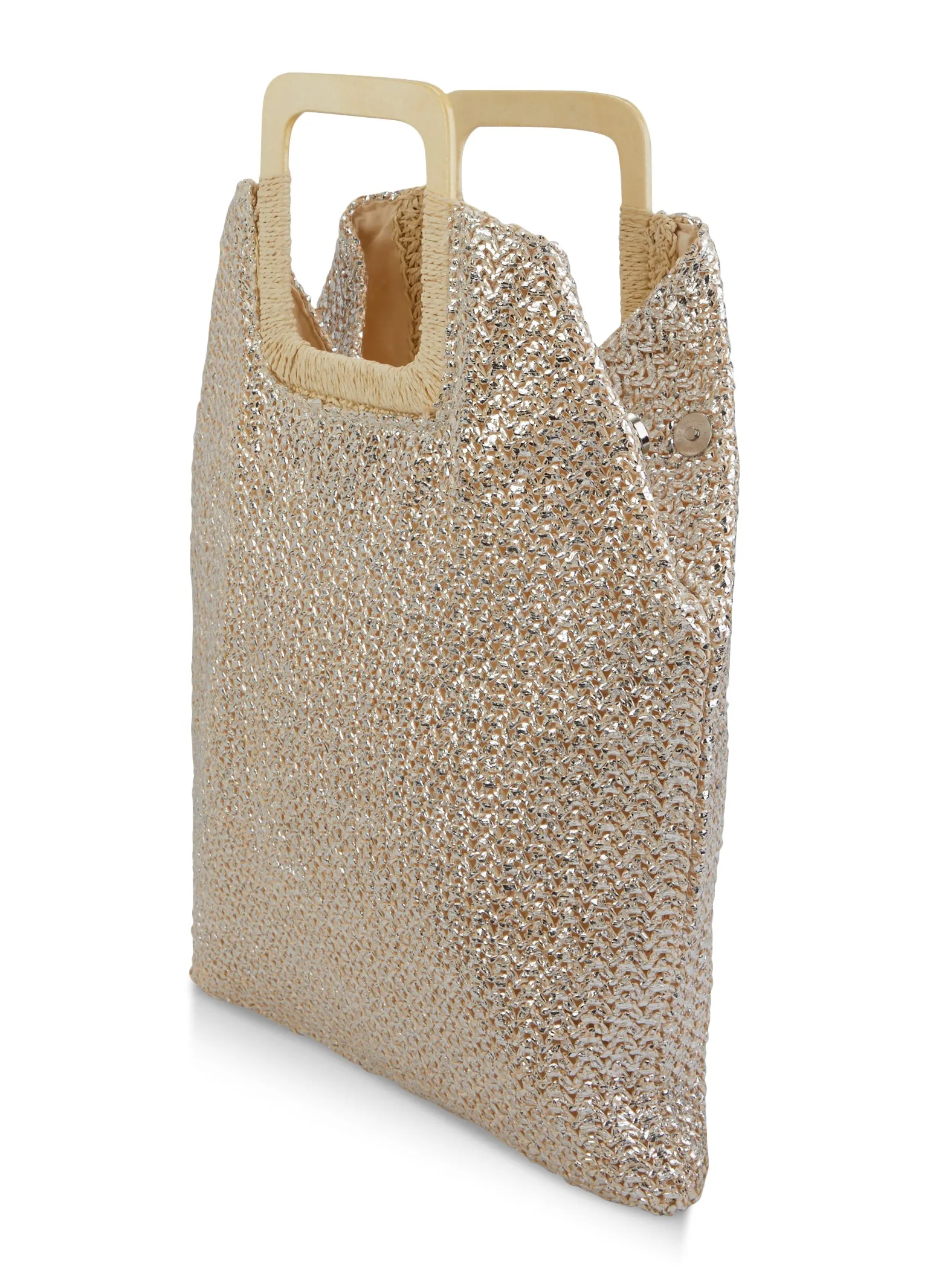 Square Handle Lurex Straw Tote Bag sold by Rainbow product image thumbnail 3