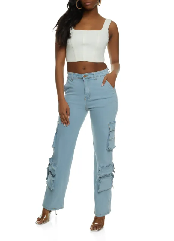 Denim Wide Leg Daisy Jeans sold by Rainbow