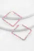 Geometric Shaped Rhinestone Encrusted Hoop Earrings sold by Rainbow
