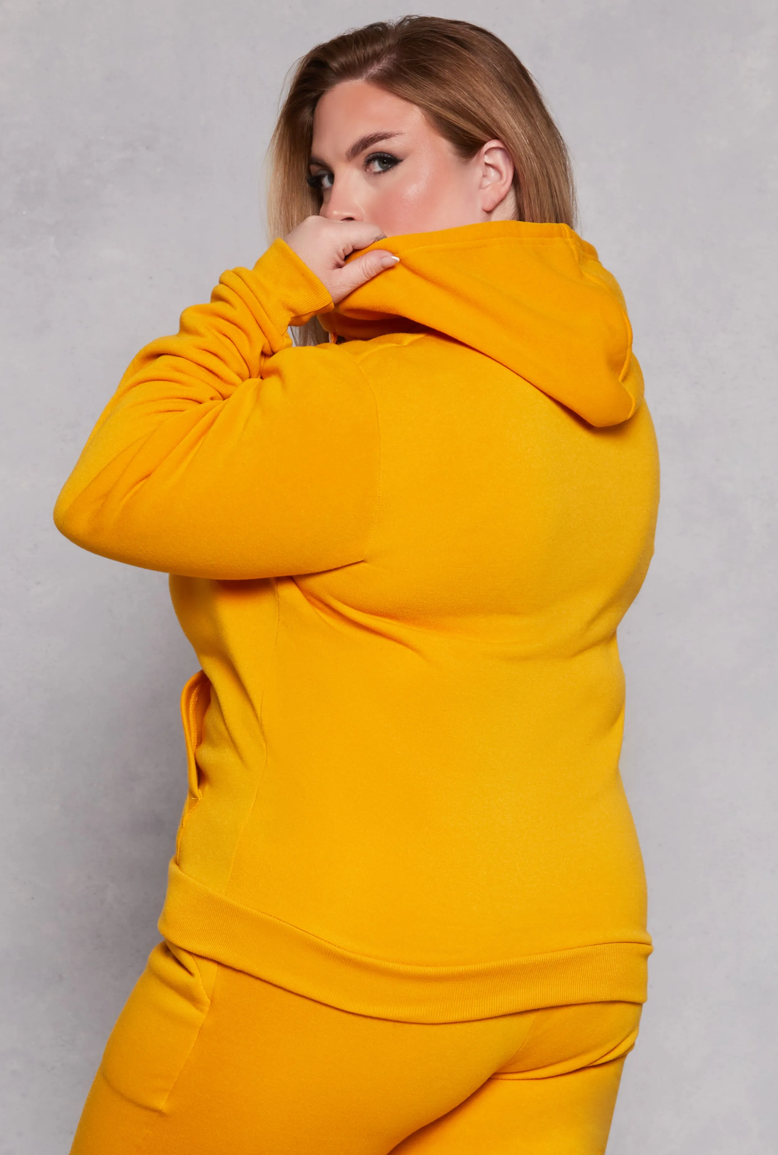 Plus Size Zip Front Hooded Sweatshirt sold by Rainbow product image thumbnail 3