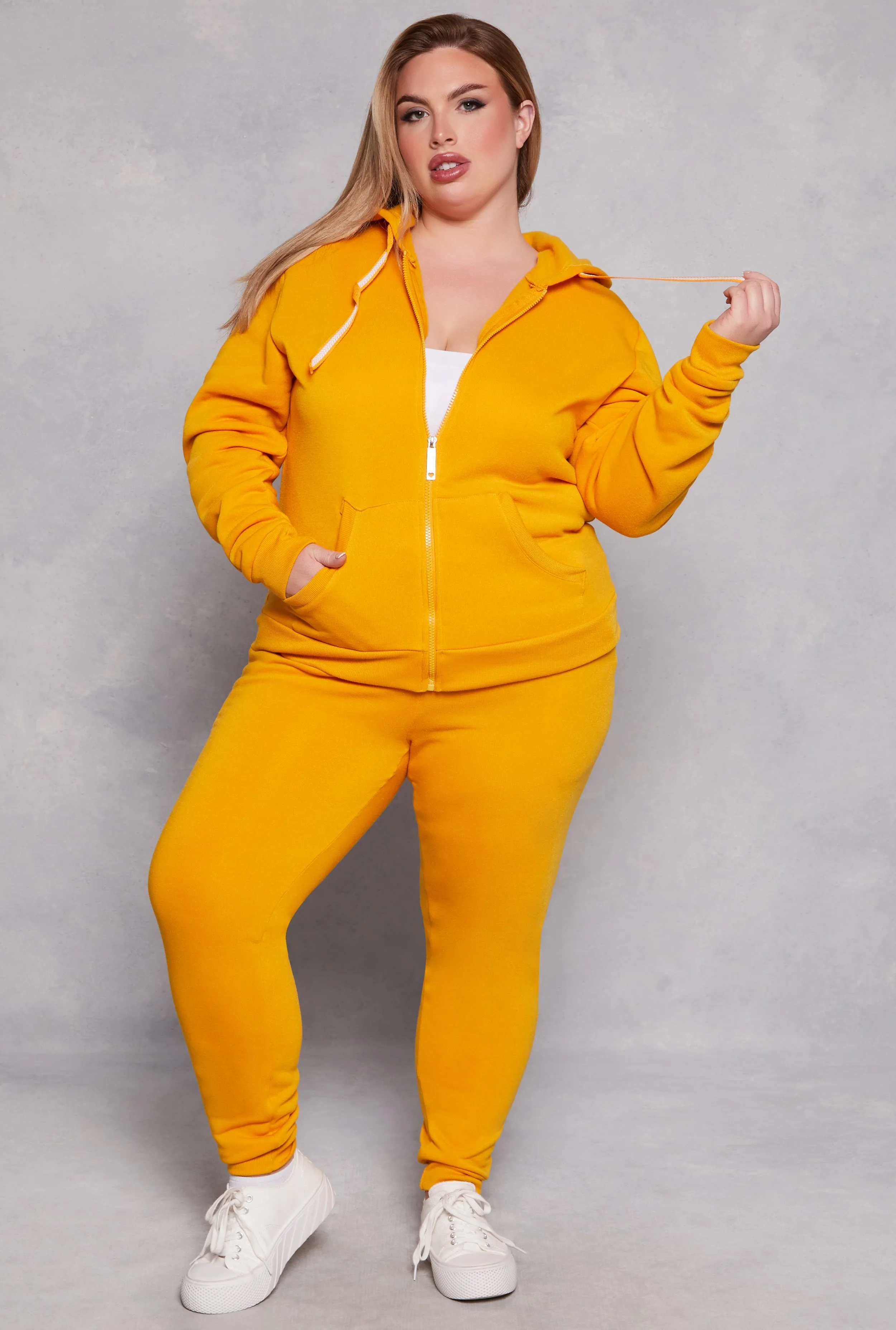 Plus Size Zip Front Hooded Sweatshirt sold by Rainbow product image thumbnail 2