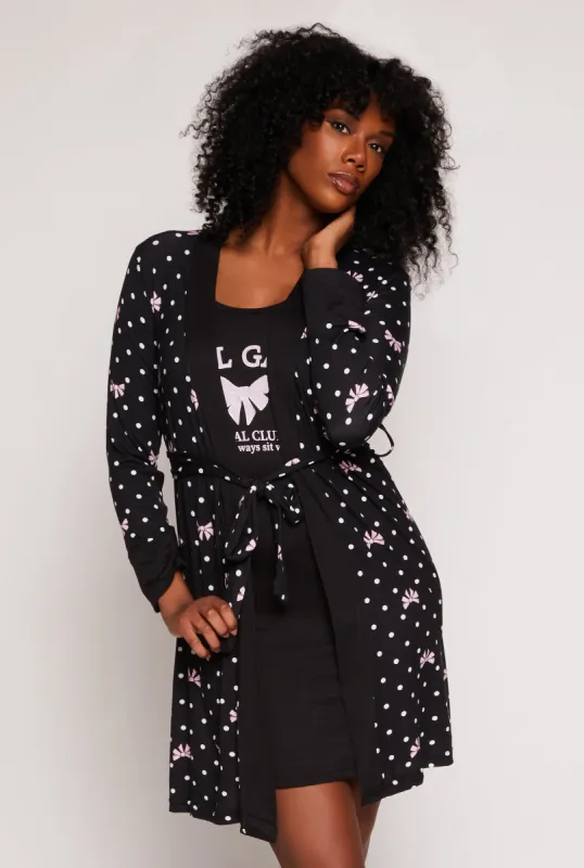 Girl Gang Graphic Cami Nightgown with Robe sold by Rainbow