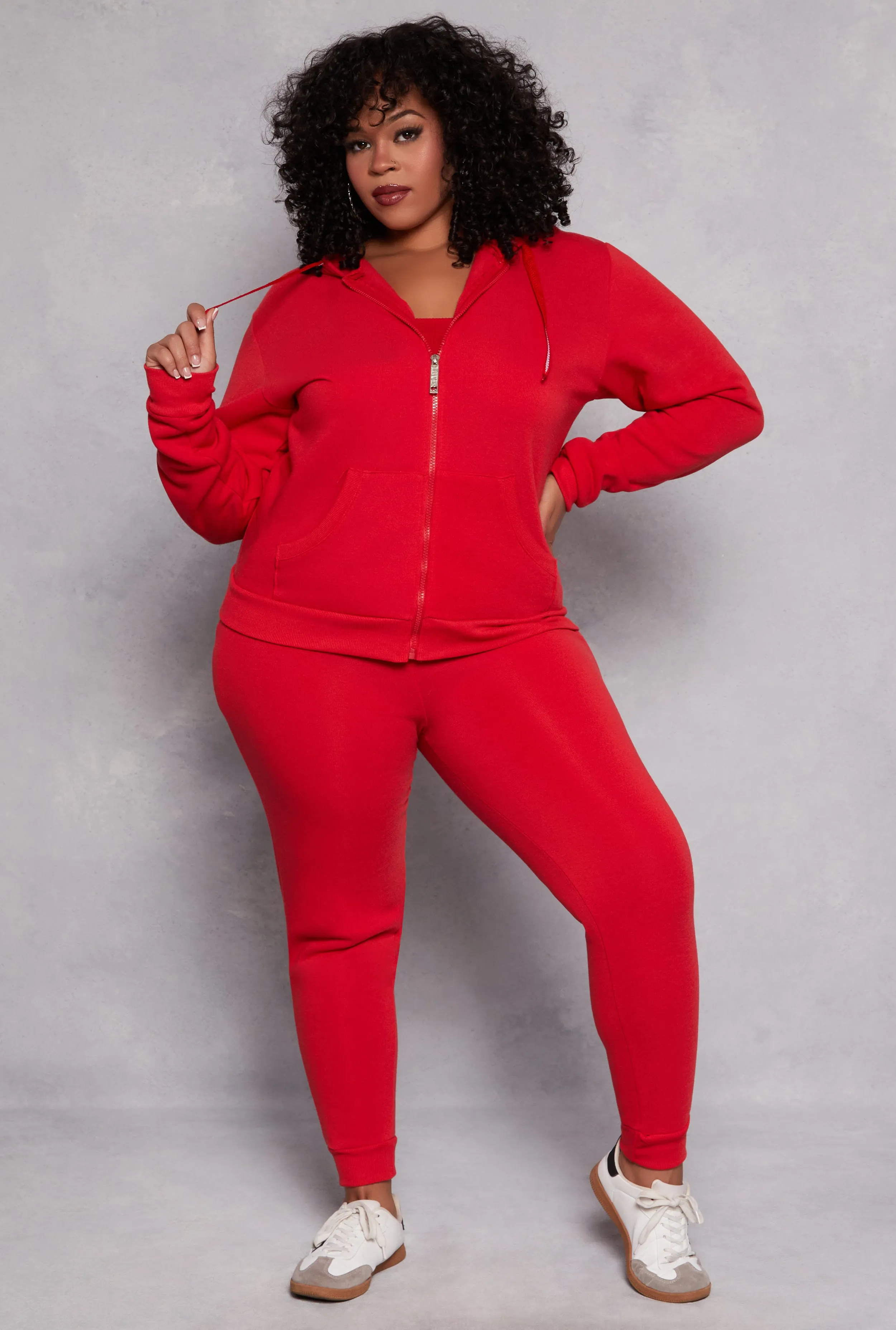 Plus Size Zip Front Hooded Sweatshirt sold by Rainbow product image thumbnail 2