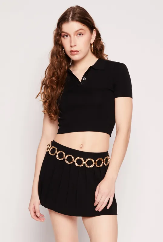 Cropped Short Sleeve Polo Shirt sold by Rainbow