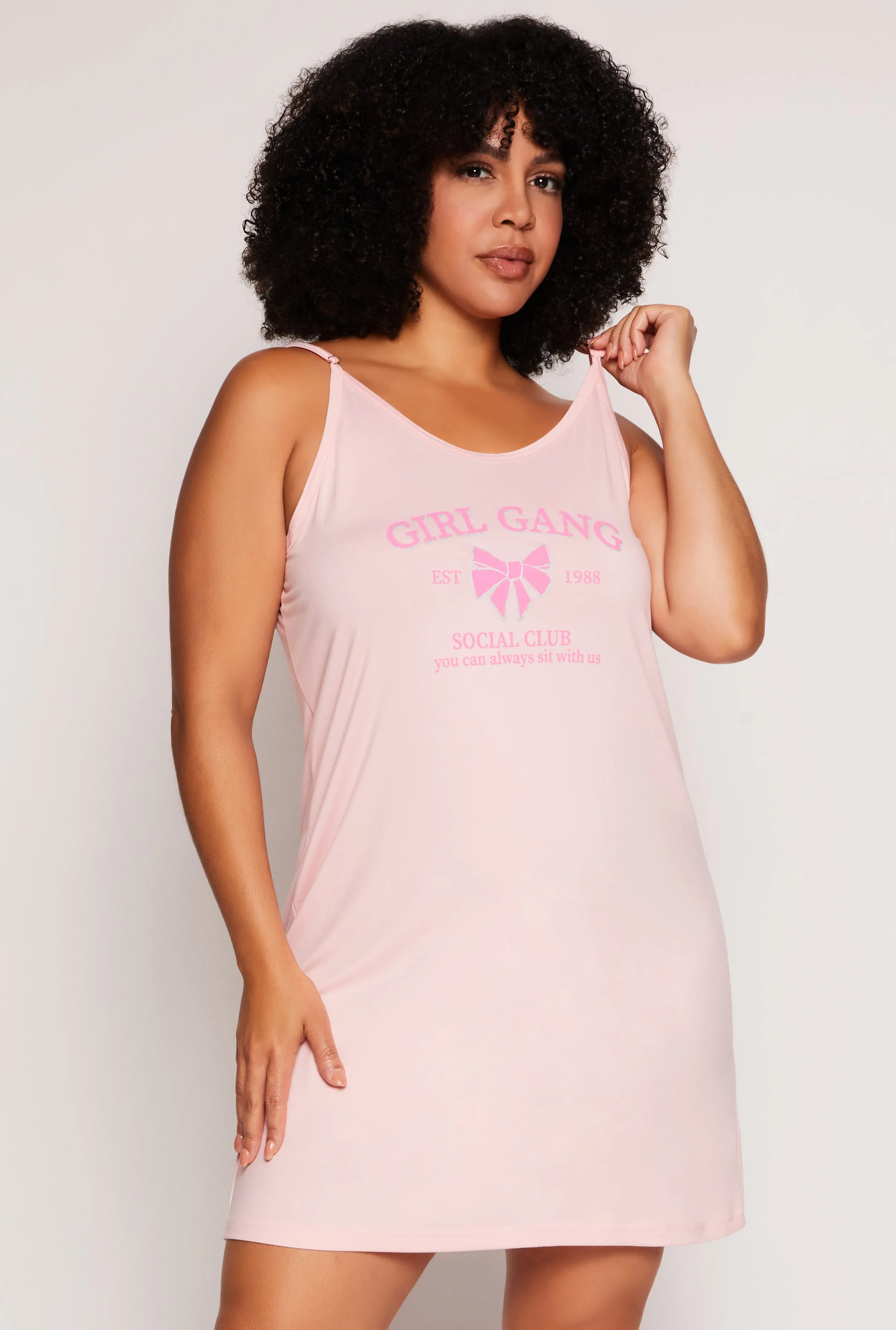 Plus Size Girl Gang Graphic Cami Nightgown with Robe sold by Rainbow product image thumbnail 3