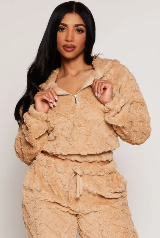 Almost Famous Faux Fur Half Zip Hoodie sold by Rainbow