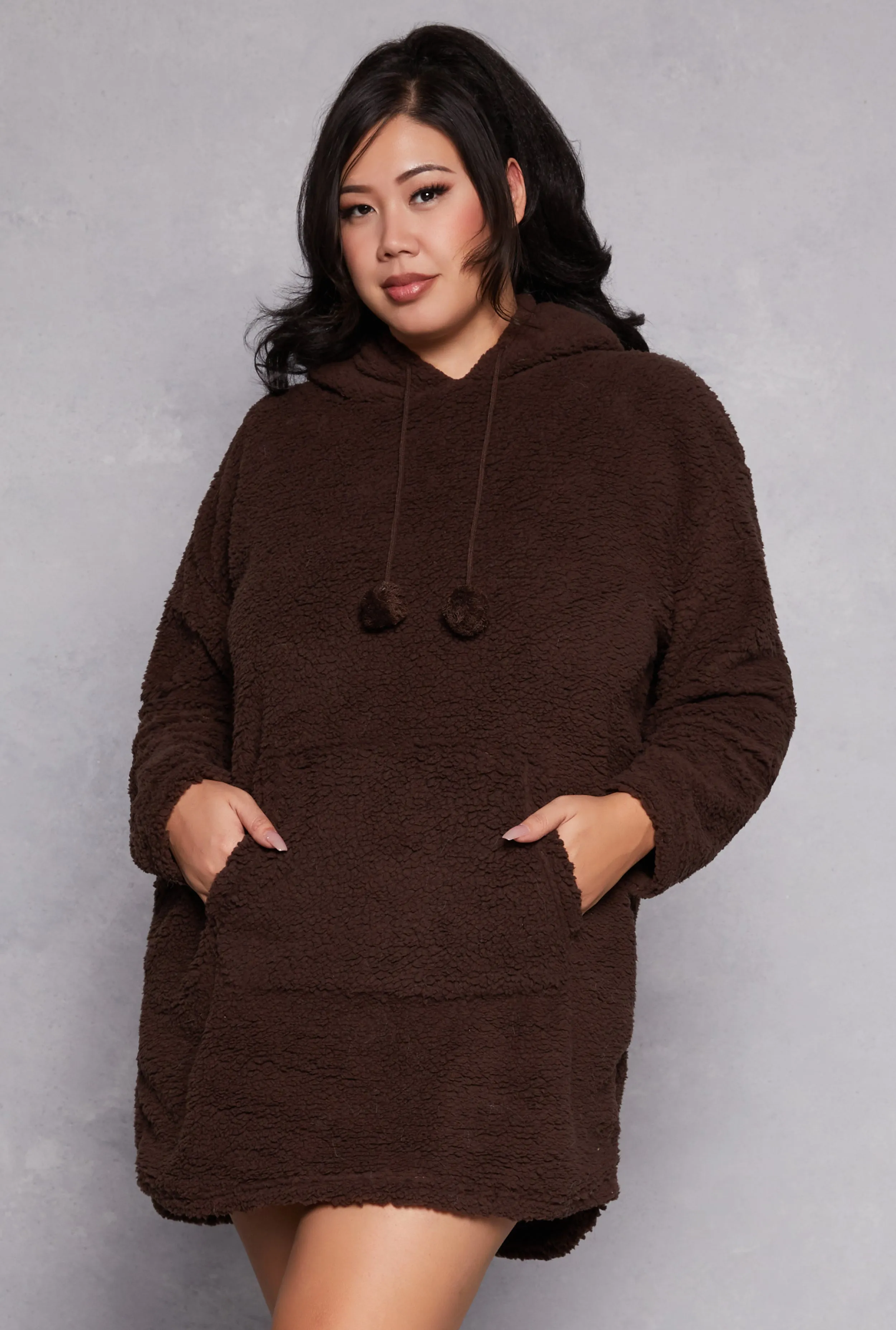 Sherpa Kangaroo Pocket Blanket Hoodie sold by Rainbow