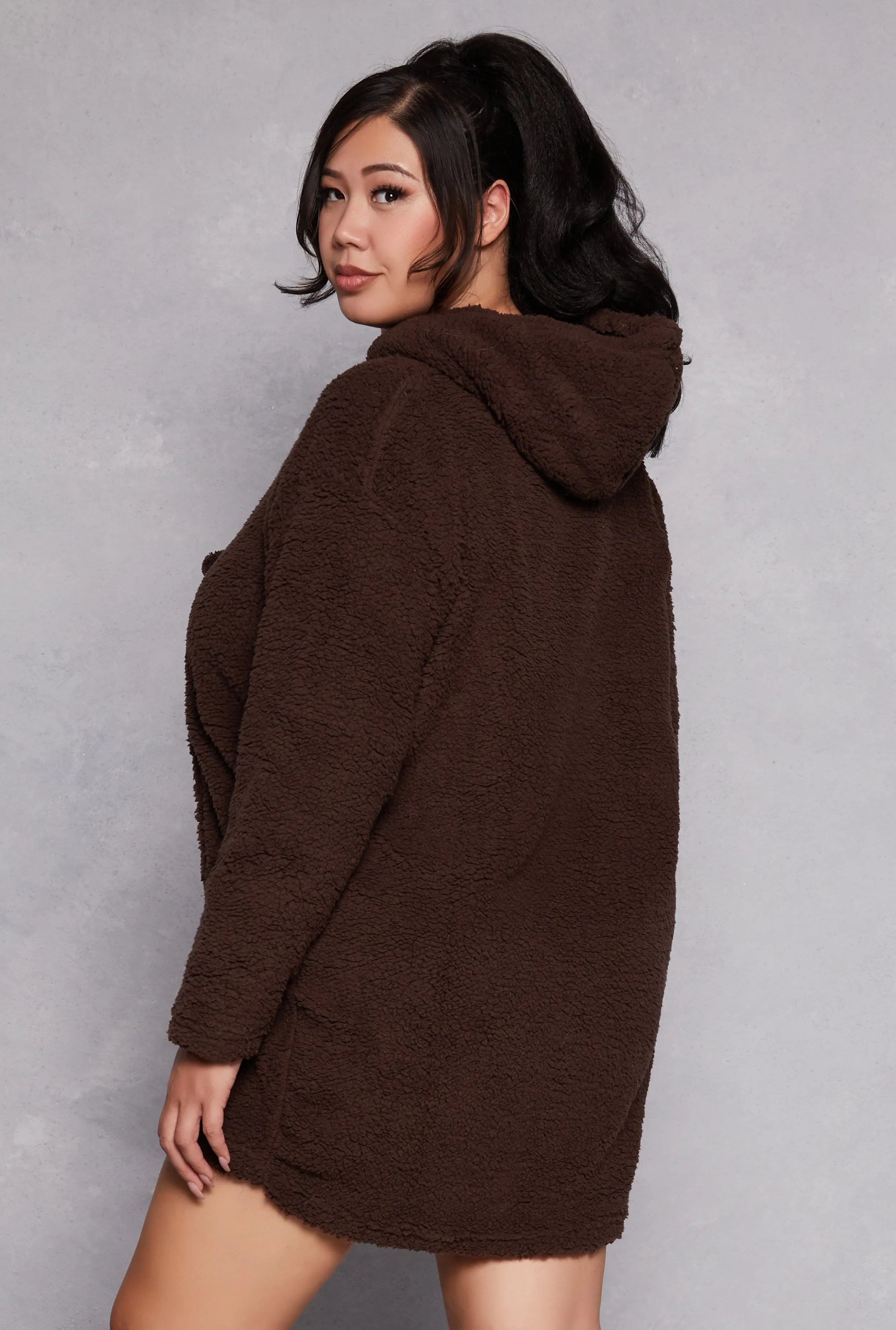 Sherpa Kangaroo Pocket Blanket Hoodie sold by Rainbow product image thumbnail 2
