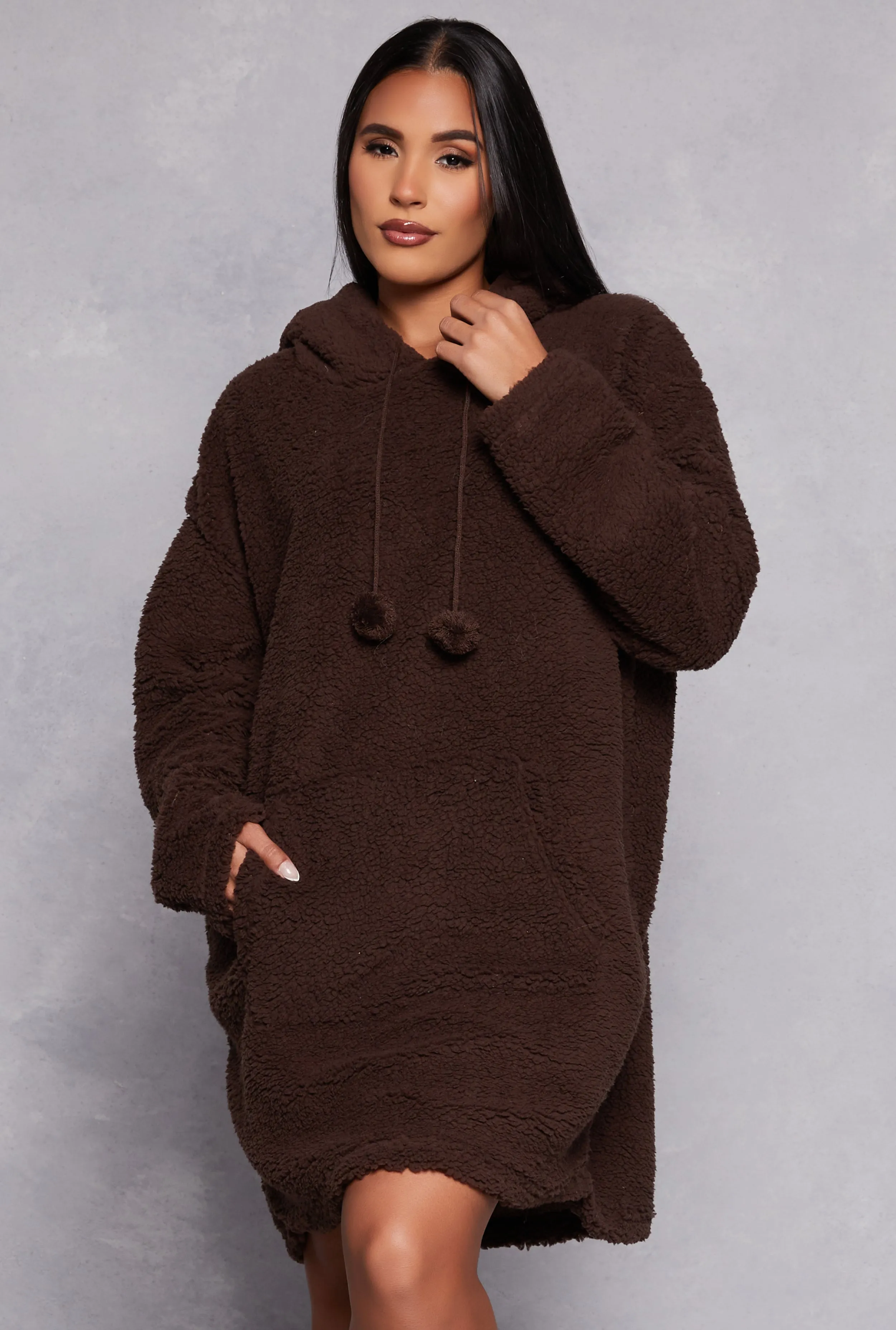 Sherpa Kangaroo Pocket Blanket Hoodie sold by Rainbow product image thumbnail 3