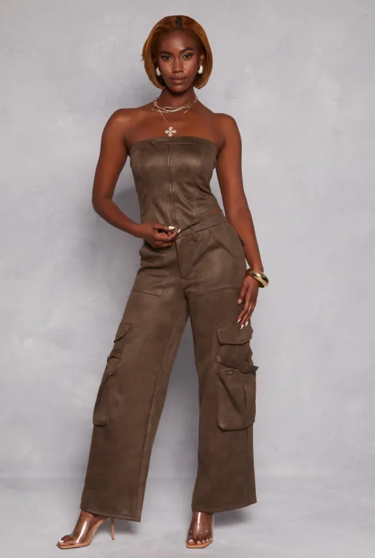 Faux Suede Cargo Pants sold by Rainbow