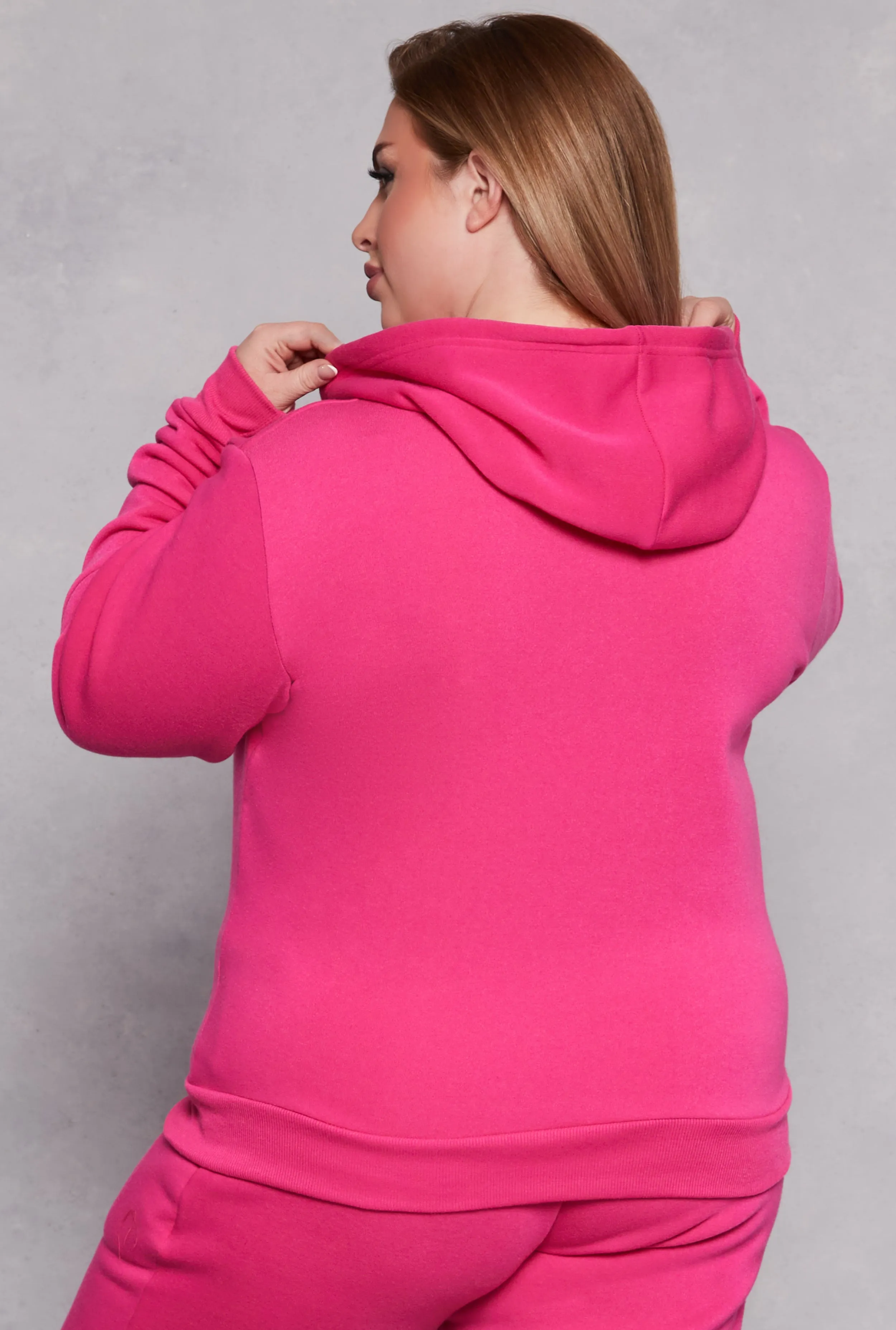 Plus Size Zip Front Hooded Sweatshirt sold by Rainbow product image thumbnail 3