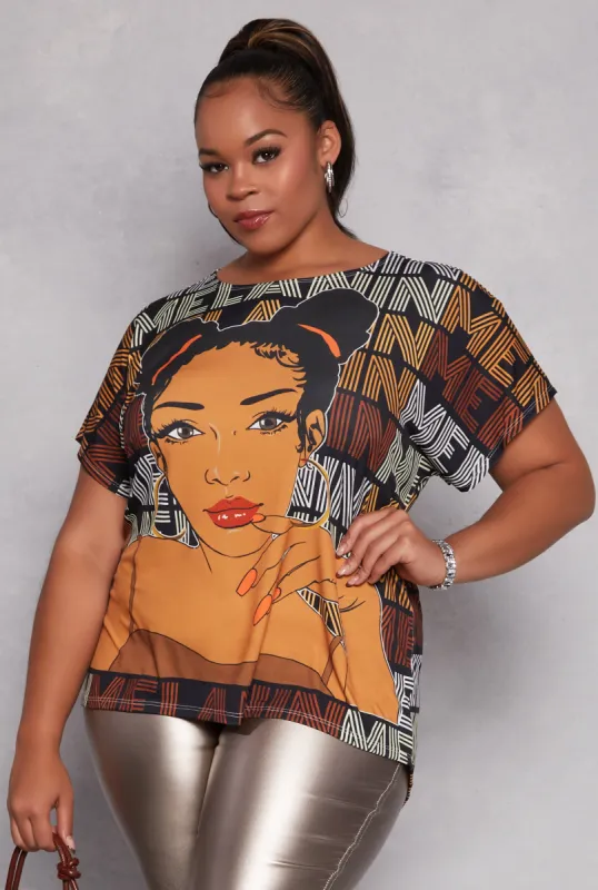 Plus Size Melanin Graphic Tee sold by Rainbow