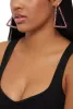 Rhinestone Embellished Triangle Hoop Earrings sold by Rainbow