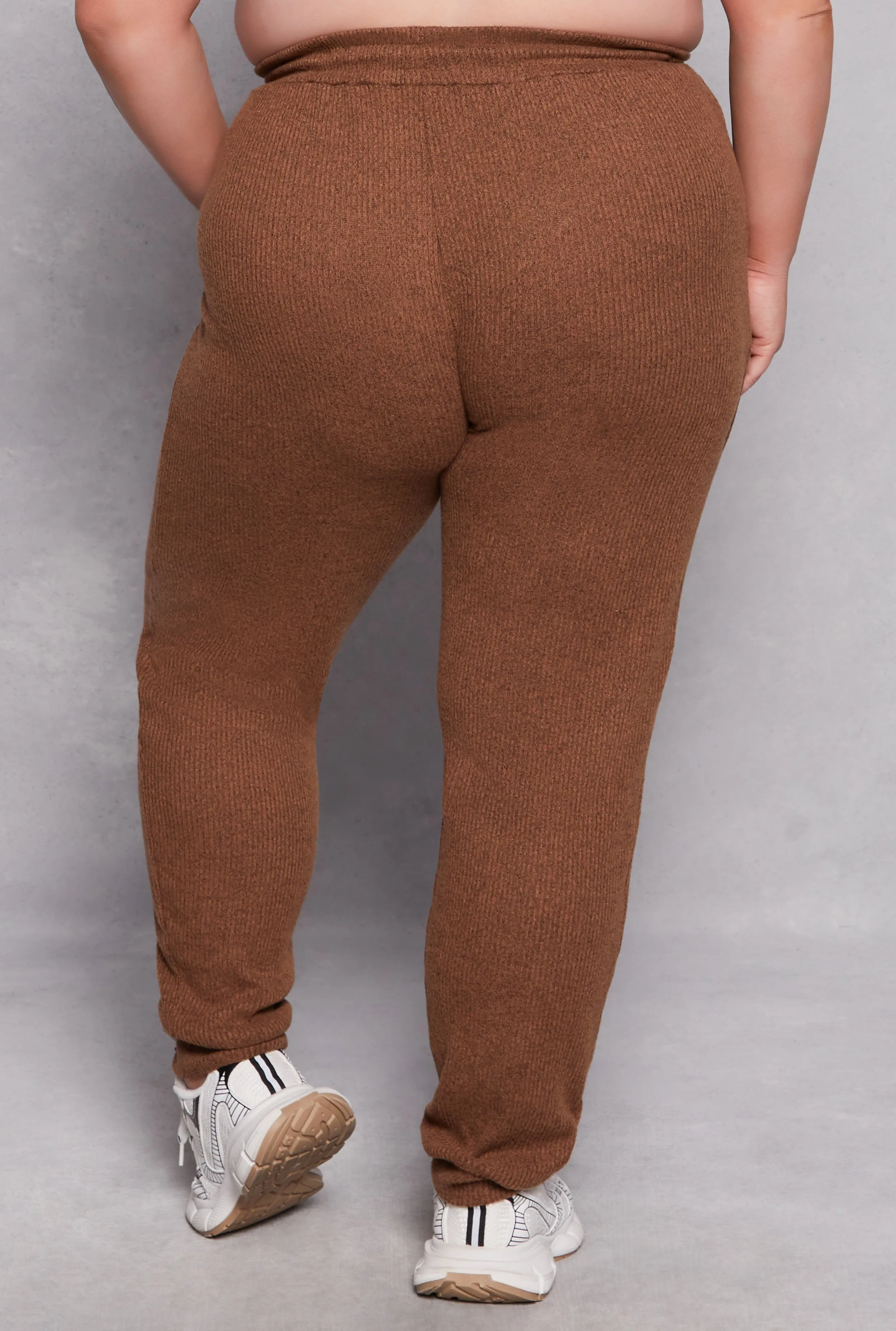 Plus Size Daisy Ribbed Brushed Knit Joggers sold by Rainbow product image thumbnail 3