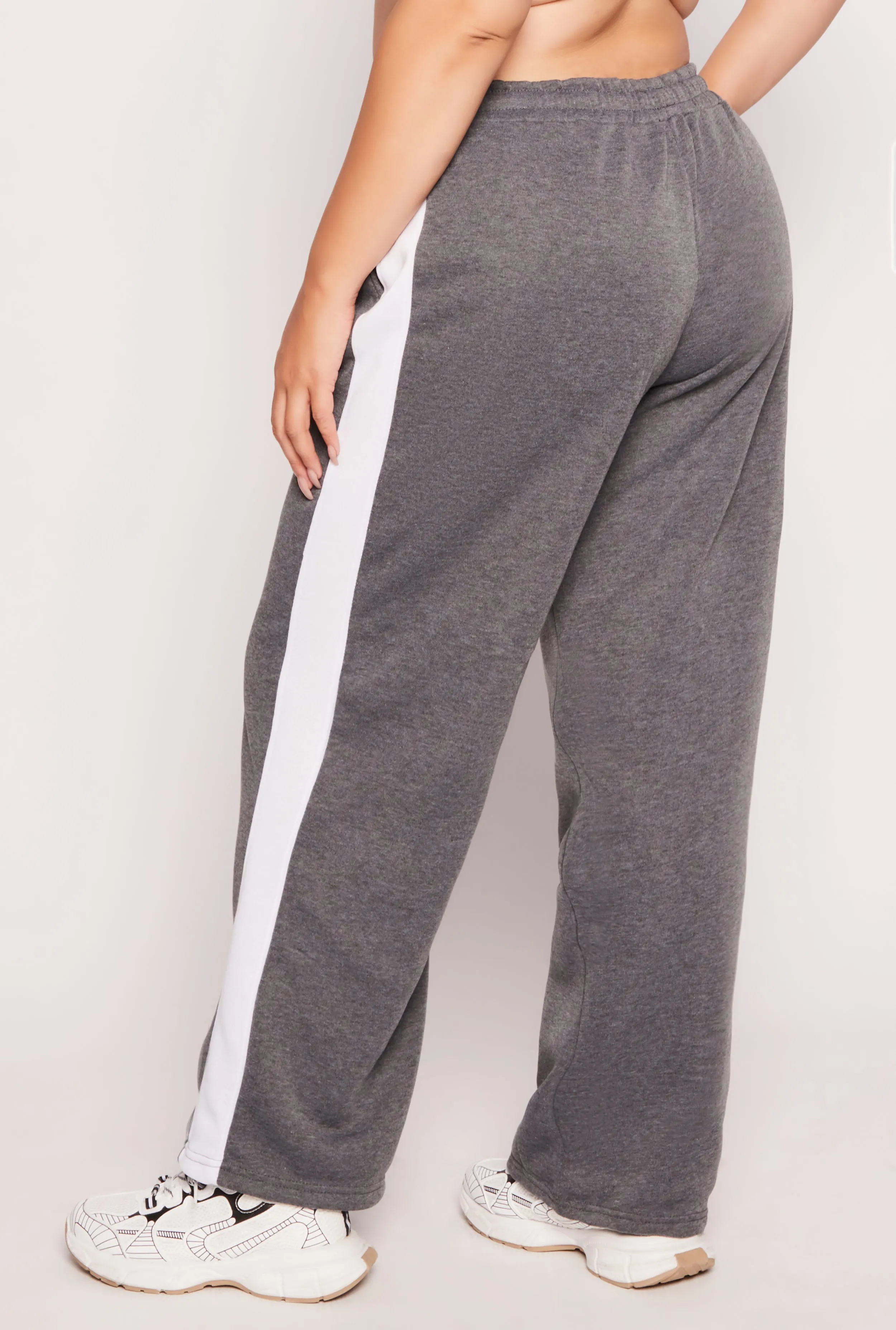 Plus Size Side Stripe Wide Leg Sweatpants sold by Rainbow product image thumbnail 3