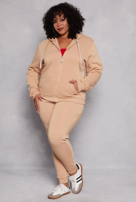 Plus Size Fleece High Waist Joggers sold by Rainbow