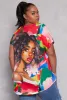 Plus Size Afro Girl Graphic Print Top sold by Rainbow