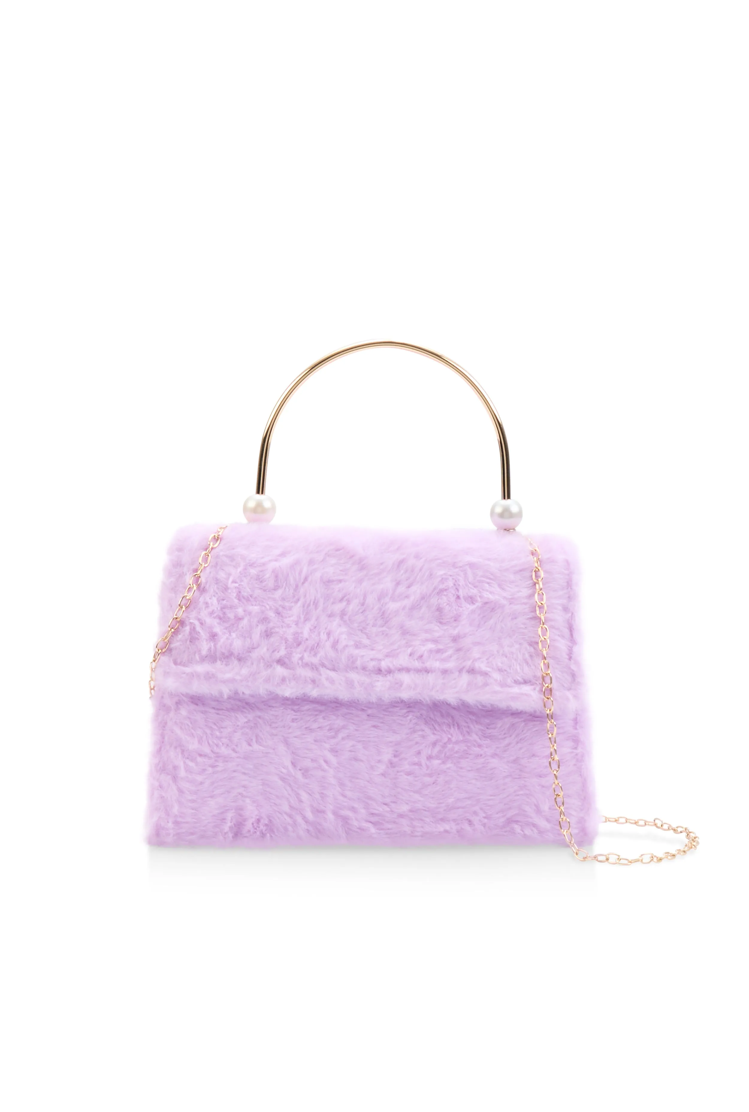 Faux Fur Top Handle Crossbody Handbag sold by Rainbow product image thumbnail 2