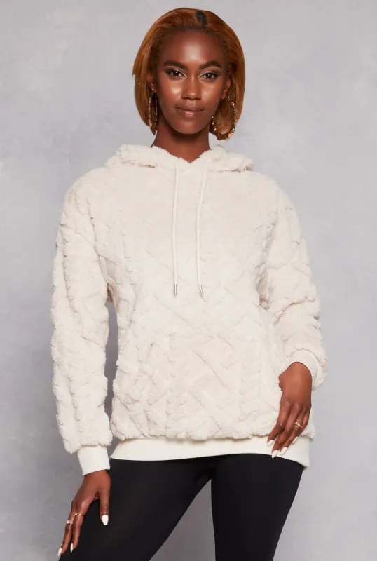 Almost Famous Faux Fur Hoodie sold by Rainbow