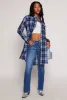 Spoon Jeans Plaid Button Front Tunic Shirt sold by Rainbow