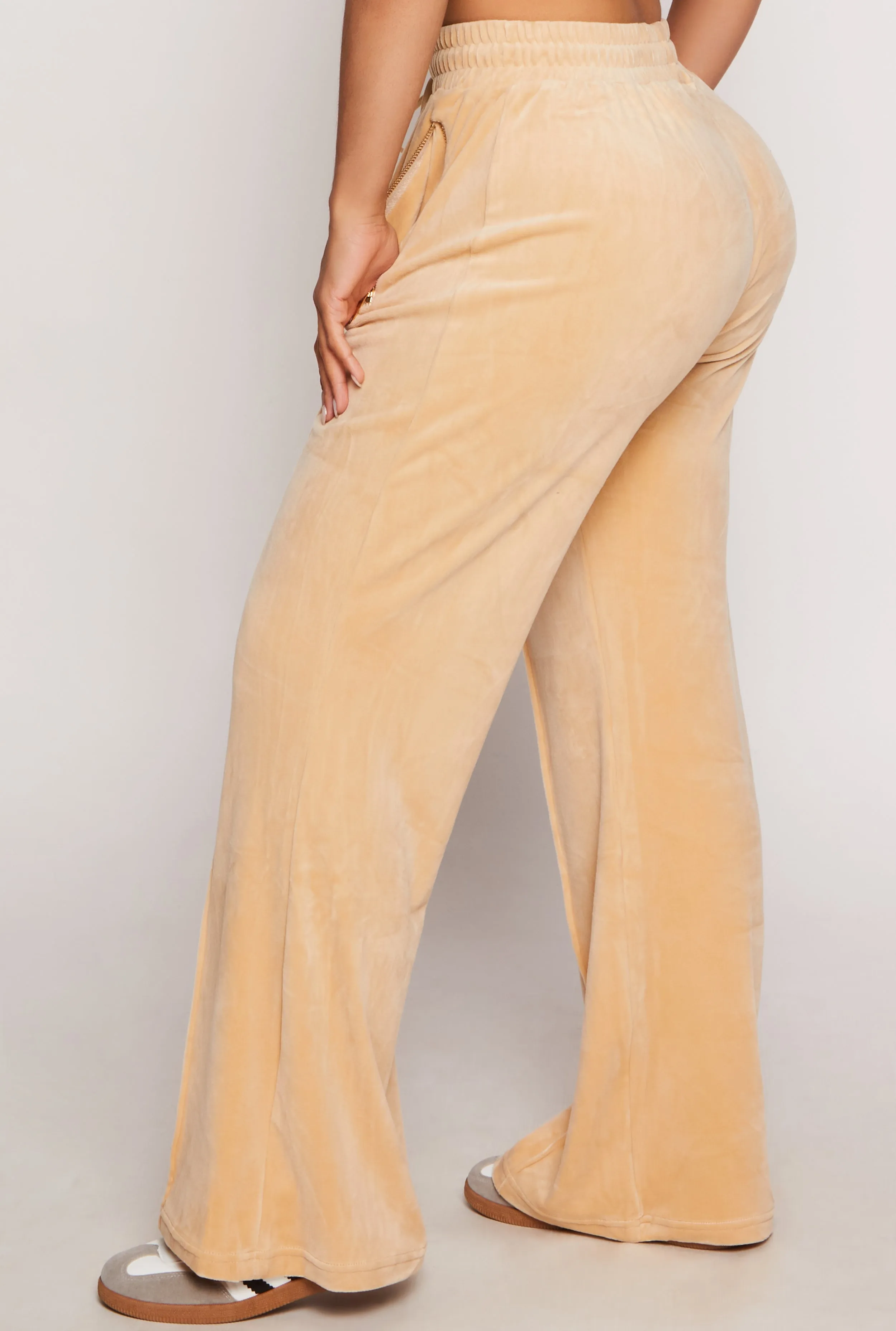 Velour Zip Pocket Wide Leg Pants sold by Rainbow product image thumbnail 3